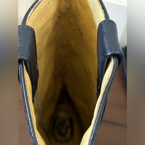 Je-Ver Cowboy Boots Men's 9.5 Leather Embroidered Western Pointed Navy Boots - Picture 12 of 16